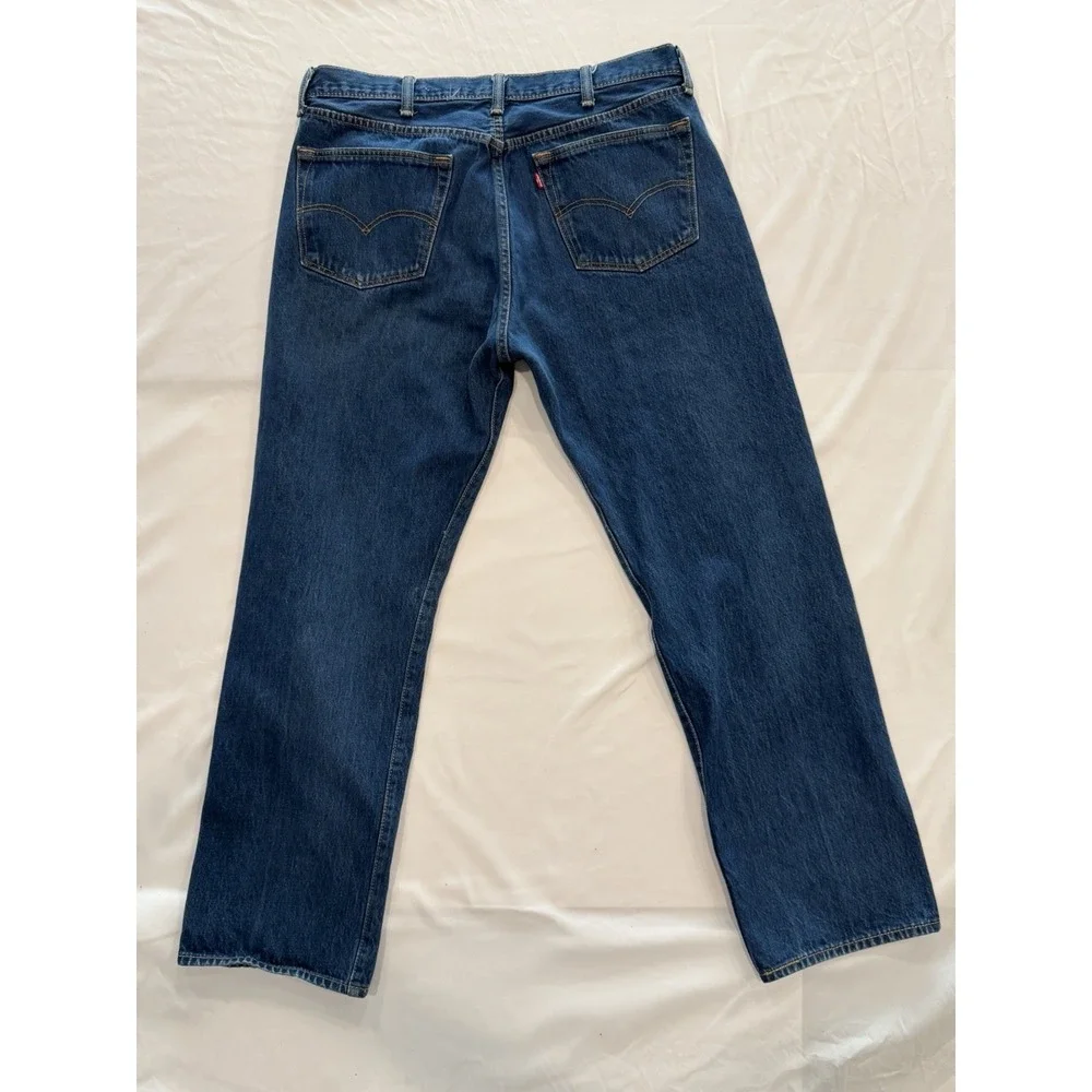 Vintage 90's Made USA Classic Levis 501 Button Fly Blue Jeans 34 X 29 Pants Y2K